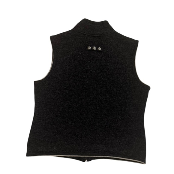 Woolrich Boiled Wool Women’s Zip-Up Sweater Vest in Charcoal - Picture 2 of 5